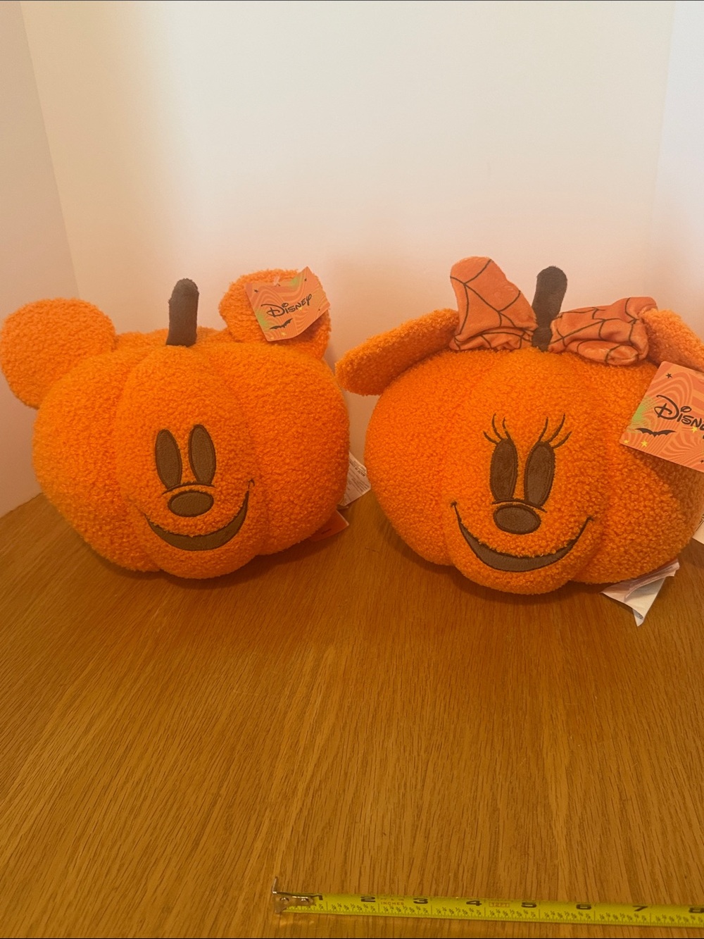 Disney Orange Mickey & Minnie Pumpkin Plush Pillow Set